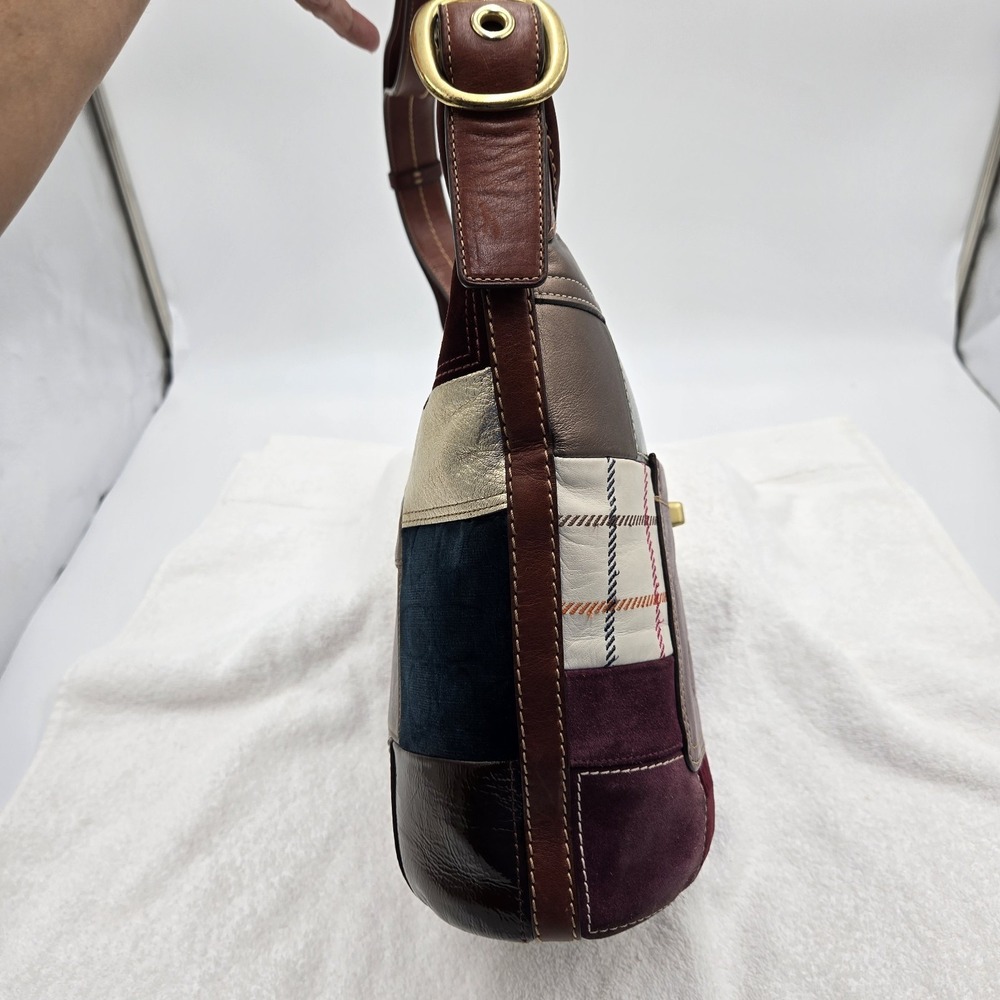 Vtg Coach Bleecker Legacy Holiday Patchwork Duffle Crossbody Shoulder Bag Purse - Picture 10 of 16